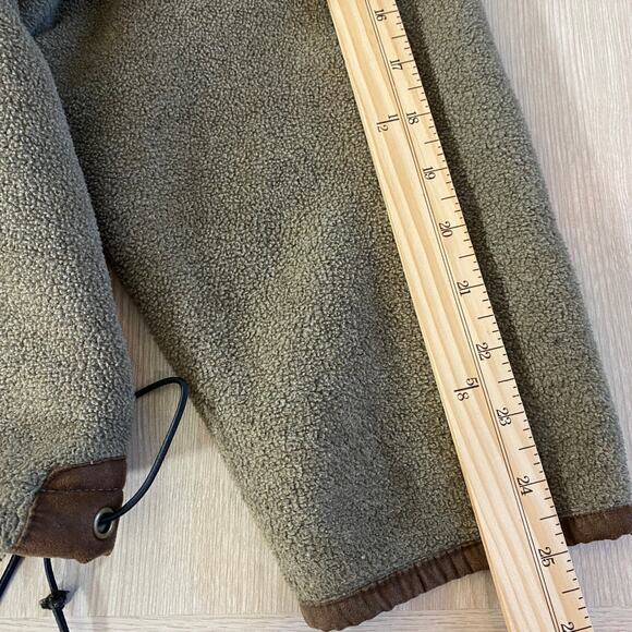 Orvis Fleece Full Zip Jacket Men XL Olive Green Brown Sherpa Collar Outdoor Barn - Picture 8 of 9